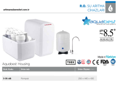 Aquaturk Aquabest Housing Serisi Yerli Ürün Pompalı 5 Aşamalı 8 Litre Tanklı Su Arıtma Cihazı