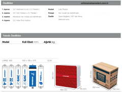 Aquaturk Aqua Glass Large 600 Gpd Pompalı 4 Aşamalı Direk Akış Su Arıtma Cihazı