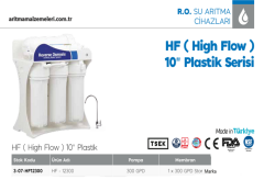 Aquaturk HF-12300  10'' Plastik Serisi 300 Gpd Pompalı 5 Aşanalı Direk Akış Su Arıtma Cihazı
