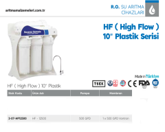 Aquaturk HF-12500  10'' Plastik Serisi 500 Gpd Pompalı 5 Aşamalı Direk Akış Su Arıtma Cihazı