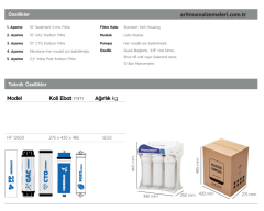 Aquaturk HF-12600  10'' Plastik Serisi 600 Gpd Pompalı 5 Aşamalı Direk Akış Su Arıtma Cihazı
