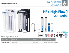 Aquaturk HF-300 20'' Endüstriyel Model 300 Gpd Su Arıtma Cihazı
