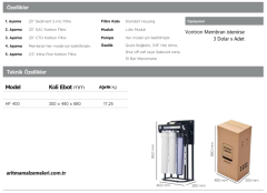 Aquaturk HF-400 20'' Endüstriyel Model 400 Gpd Su Arıtma Cihazı