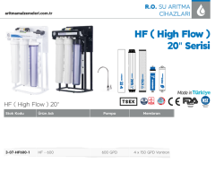 Aquaturk HF-600 Vontron Membranlı 20'' Endüstriyel Model 600 Gpd Su Arıtma Cihazı