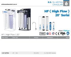 Aquaturk HF-750 Vontron Membranlı 20'' Endüstriyel Model 750 Gpd Su Arıtma Cihazı