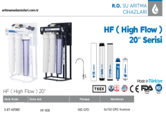 Aquaturk HF-900 Vontron Membranlı 20'' Endüstriyel Model 900 Gpd Su Arıtma Cihazı
