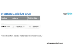 20'' Green Aqua GA Serisi 20'' Filtre Kabı 3/4'' (25mm.)