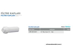 10'' Green Aqua Filtre Kabı Beyaz Mat Renk 1/4''