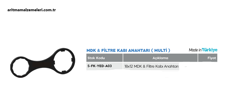 18x12 Membran Dış Kabı ve Filtre Kabı Anahtarı Plastik