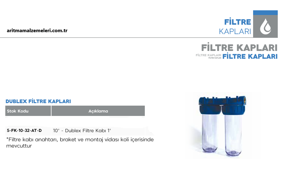 10'' Dublex Filtre Kapları 1''
