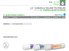 2,5'' Çubuklu inline Filtreler Yerli Ürün CTO Karbon Filtre