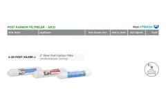 2'' Silver Post Karbon Filtre Antibakteriyel Gümüş Jaco (Dişli) Tip