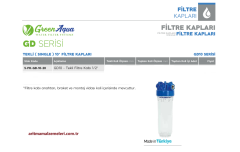 10'' Tekli Green Aqua GD Serisi Filtre Kabı 1/2'' (20mm.)