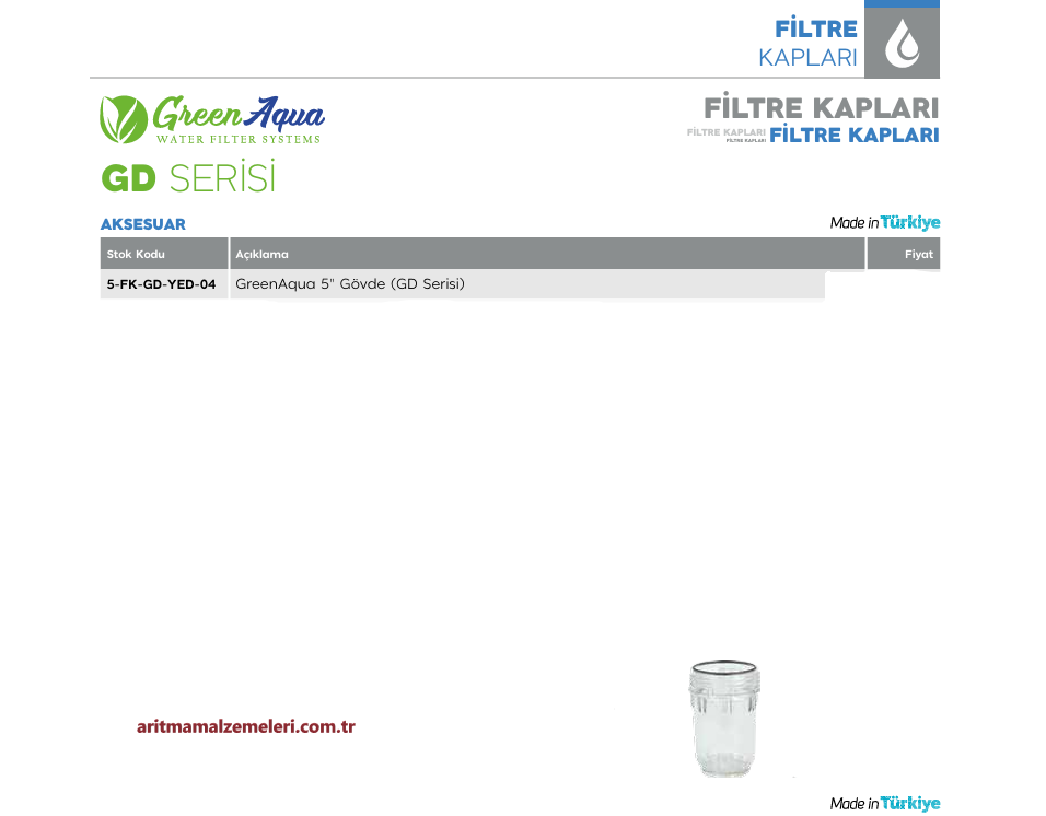 5'' Gövde GD Serisi Green Aqua