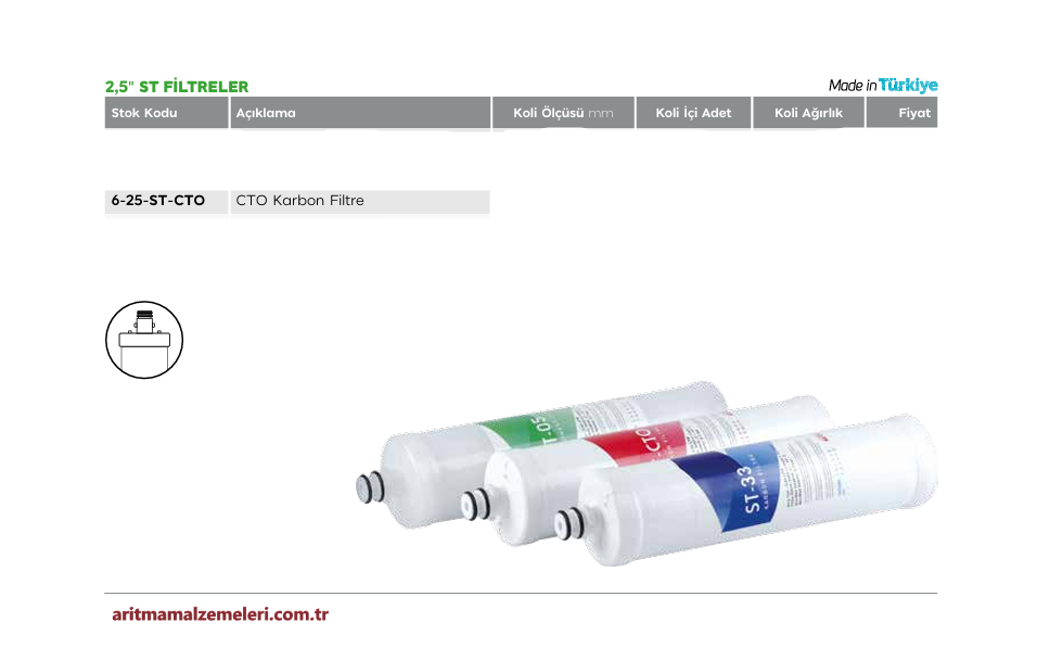 2,5'' CTO Karbon ST Filtre