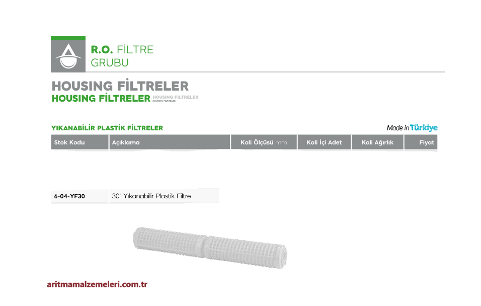 30'' Yıkanabilir Plastik Elek Filtre