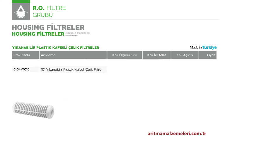 10'' Yıkanabilir Plastik Kafesli Çelik Elek Filtre