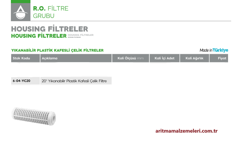 20'' Yıkanabilir Plastik Kafesli Çelik Elek Filtre