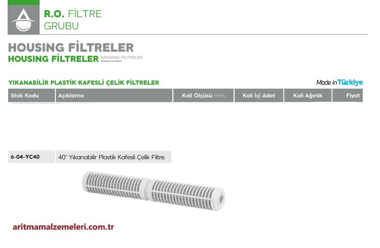 40'' Yıkanabilir Plastik Kafesli Çelik Elek Filtre